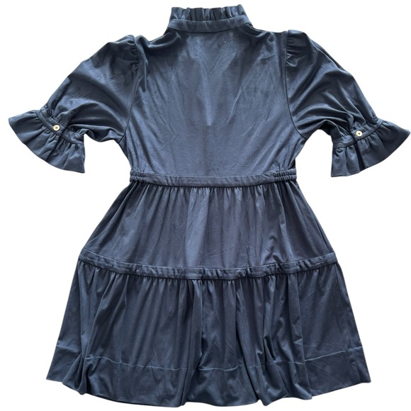 GRETCHEN SCOTT ULTRA SUEDE TEARDROP DRESS NAVY NWT SIZE LARGE - Picture 7 of 11